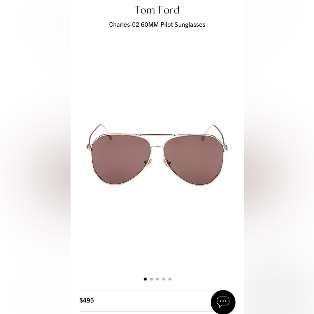 BRAND NEW Tom Ford Charles-02 60mm Aviator Sunglasses-Rose Gold/Brown
